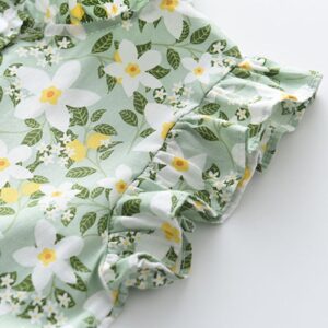 Girls Pastoral Stringy Selvedge Design Floral All Over Print Dress