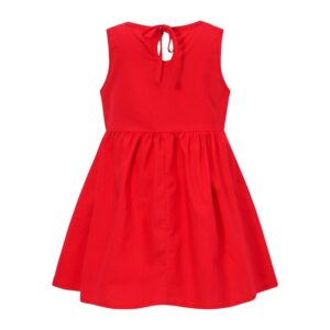 Girls Simple Flower Decor Round Neck Sleeveless Dress