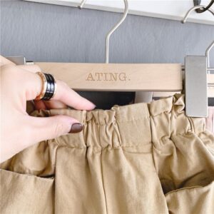 Girls Basic Solid Color Elastic Casual Pants