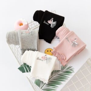 Toddler Girls Cute Swan Embroidery Pattern Leggings