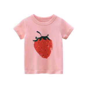 Girls Cute Fruits Pattern T-Shirt