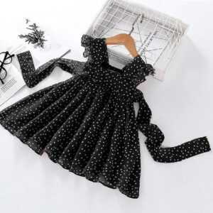 Girls Sleeveless Polka Dot Design Dress