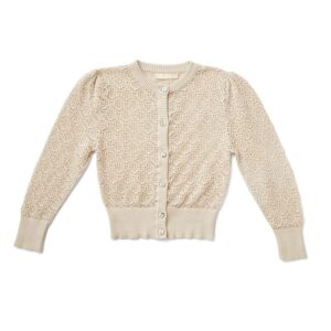 Girls Solid Color Hollow Out Knitting Cardigan Tops