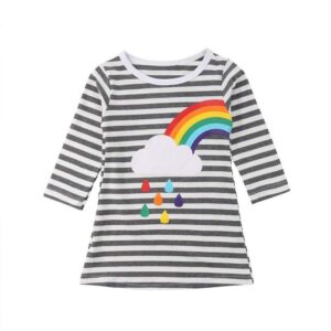 Sweet Girl 1-6Y Rainbow Print Sister Friend Dress