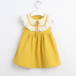 Girls Cotton Patchwork Candy Color Bowknot Dresses
