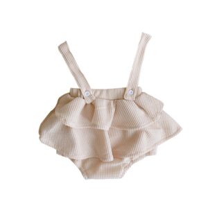 Kids Baby Girls Spring Autumn Casual Cute Playid Tiny Flower Print Long Sleeve Shirt Cami Romper Set