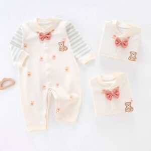 Kids Baby Boys Girls Cute Cartoon Print Long Sleeve Round Neck Bodysuit