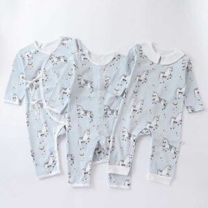 Kids Baby Boys Girls Casual Cute Cartoon Pattern Long Sleeve Round Neck Bodysuit