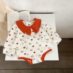 Kids Baby Girls Casual Cute Cartoon Print Long Sleeve Lapel Rompe