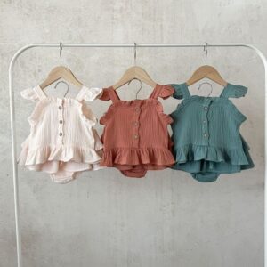 Kids Baby Girls Casual Cute Solid Color Sleeveless Camisole Skirt Set