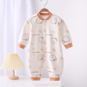 Kids Baby Boys Girls Spring Autumn Casual Cute Cartoon Print Long Sleeve Round Neck Bodysuit