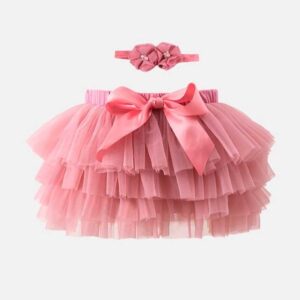 Kids Baby Girls Casual Cute Bow Multicolor Mesh Party Tutu Princess Skirt