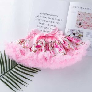 Kids Baby Girls Casual Cute Floral Polka Dot Plaid Print Mesh Party Tutu Princess Skirt