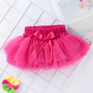 Kids Baby Girls Casual Cute Solid Color Bow Mesh Party Tutu Princess Skirt