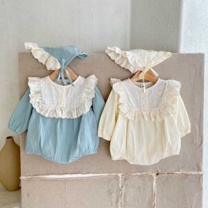 Kids Baby Girls Casual Cute Long Sleeve Round Neck Romper