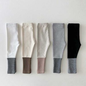 Kids Baby Girls Spring Autumn Casual Basic All-Match Splicing Leggings Pants