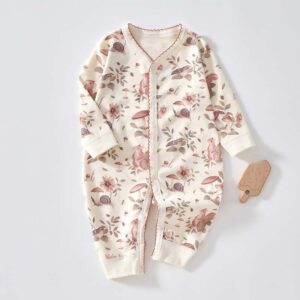 Kids Baby Girls Casual Cute Floral Long Sleeve Round Neck Romper