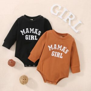 Kids Baby Boys Girls Casual Cute Letters Print Long Sleeve Round Neck Romper