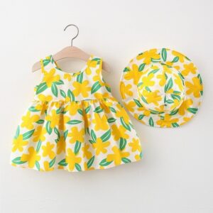 Kids Baby Girls Casual Cute Floral Sleeveless U Neck Dress