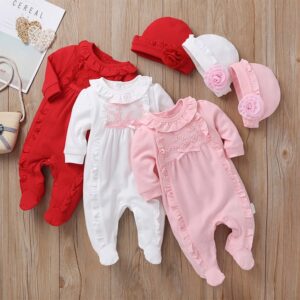 Kids Baby Girls Spring Autumn Fashion Casual Cute Bow Long Sleeve Romper