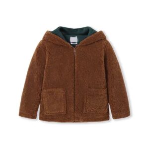 Kids Baby Boys Girls Autumn Winter Casual Cute Solid Color Woollining Zipper Round Neck Long Sleeve Coat