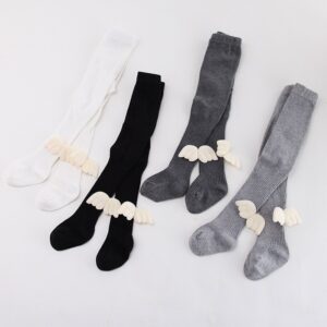 Kids Baby Toddler Girls Fashion Casual Cute Solid Color Wings Knitted Cotton Leggings Pants