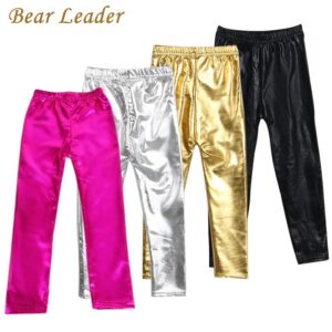 5pcs/set Kids Girls Basic Solid Color Elastic Pants