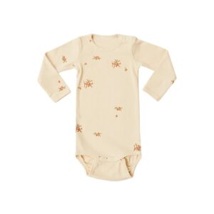 Kids Baby Unisex Spring Autumn Cute Casual Cotton Seabuckthorn Fruit Flower Pattern Long Sleeve Trousers Round Neck Romper