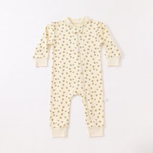 Kids Baby Unisex Autumn Winter Casual Cute Flower Lion Sun Pattern Comfortable Cotton Long-Sleeved V Neck Jumpsuit