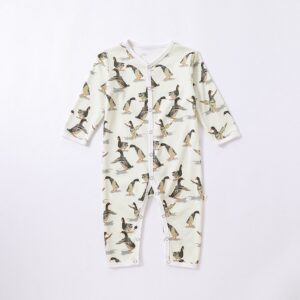 Kids Baby Girls Boys Spring Autumn Cute Cotton Duck Tiger Elephant Lion Cartoon Snap Button Bodysuit