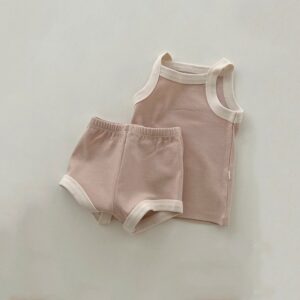 Kids Baby Girls Boys Summer Cute Color Matching Vest Set