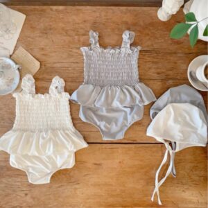 Baby Girls Solid Color Stringy Selvedge Stretch Vest Panties Hat Three-Piece Set