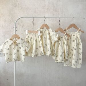 Baby Girls Floral Ruffled Soft Cotton Top Short Set Rompers