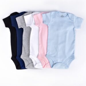 Toddlers Newborn Baby Fashion Boys Girls Casual Short Sleeve Solid Color Bodysuit