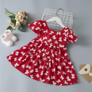 Toddlers Newborn Baby Fashion Girls Short Sleeve Flower Princess Dress