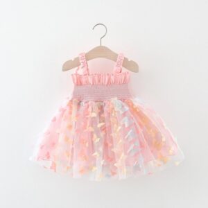 Toddlers Newborn Baby Fashion Girls Sleeveless Butterfly Mesh Tutu Princess Dress