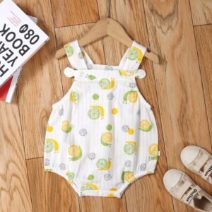 Toddlers Newborn Baby Fashion Girls Casual Basic Sleeveless Cute Print Bodysuit