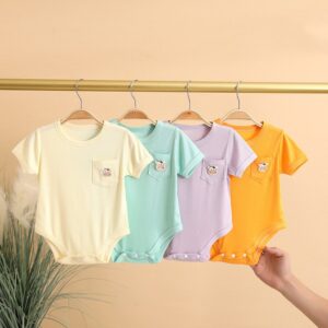 Toddlers Newborn Baby Fashion Girls Boys Casual Short Sleeve Cartoon Bodysuit