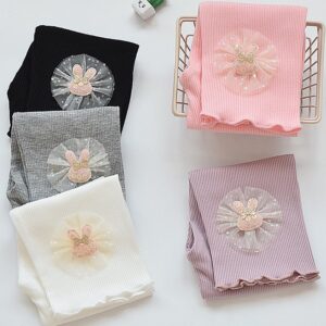 Children Kids Baby Fashion Girls Casual Basic Rabbit Thin Leggings Pants