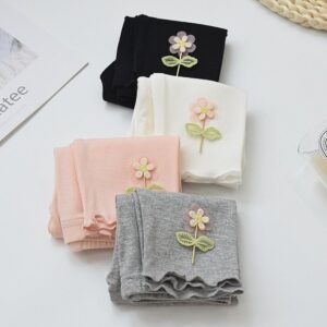 Children Kids Baby Fashion Girls Casual Basic Flower Thin Leggings Pants