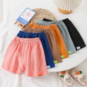 Children Kids Baby Fashion Boys Girls Casual Solid Color Shorts