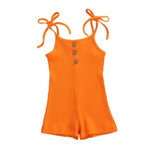 Girls Fashion Solid Color Slip Romper