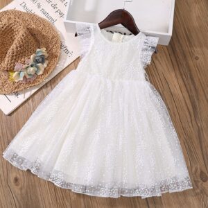 Children Kids Toddlers Fashion Girls Ruffle Sleeve Butterfly Mesh Princess Dress
