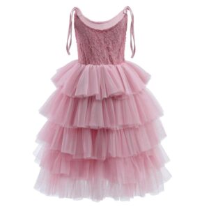 Children Kids Toddlers Fashion Girls Sling Solid Color Mesh Princess Dress