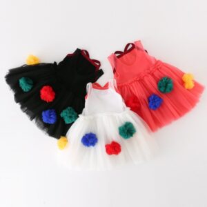 Children Kids Toddlers Fashion Girls Sleeveless Floral Mesh Princess Dress