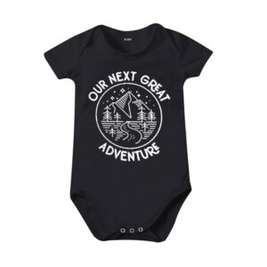 Toddlers Newborn Baby Fashion Girls Boys Casual Basic Short Sleeve Our Next Great Adventure Letter Print Bodysuit