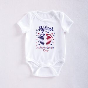 Toddlers Newborn Baby Fashion Girls Boys Casual Basic Short Sleeve Independence Day Print Bodysuit