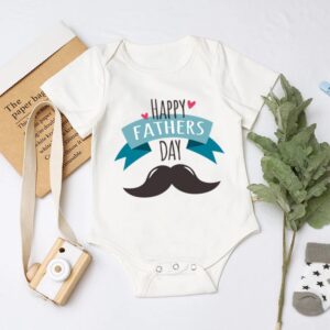 Toddlers Newborn Baby Fashion Girls Boys Casual Basic Short Sleeve Happy Father's Day Print Bodysuit
