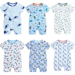Toddlers Newborn Baby Fashion Girls Boys Casual Basic Short Sleeve Cartoon Print Romper