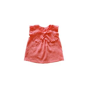 Children Kids Baby Fashion Girls Sleeveless Solid Color Bow T-Shirt